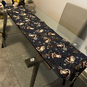 Festive Santa Table Runner - Blue and White